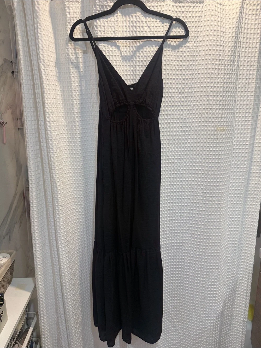 Abercrombie & Fitch Black Spaghetti-Strap Maxi Dress